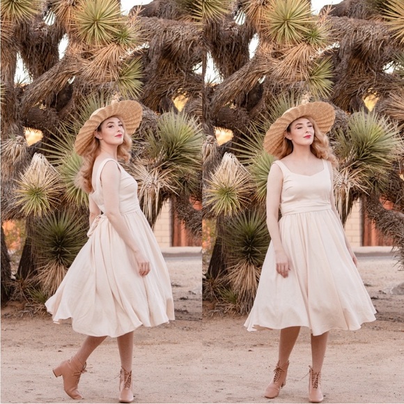 Bedra Vintage "By The Sea" Midi Dress Ivory - Picture 4 of 9